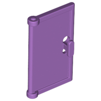 Door 1 x 2 x 3 with Vertical Handle, Round Handle Holes on Back in Medium Lavender