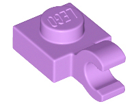 Plate Special 1 x 1 with Clip Horizontal [Thick Open O Clip] in Medium Lavender