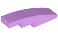 Brick Curved 4 x 1 No Studs [Stud Holder with Symmetric Ridges] in Medium Lavender