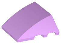 Brick Wedged, Curved 4 x 3 No Studs [Plain] in Medium Lavender