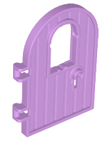 Door 1 x 4 x 6 Round Top with Window and Keyhole, Reinforced Edge in Medium Lavender