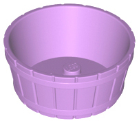 Barrel Half Large with Axle Hole in Medium Lavender