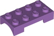 Wheel Arch, Mudguard 2 x 4 Studded, Rounded Arch in Medium Lavender