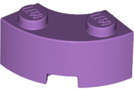 Brick Round Corner 2 x 2 Macaroni with Stud Notch and Reinforced Underside [New Style] in Medium Lavender
