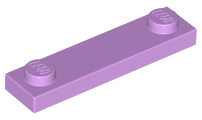 Plate Special 1 x 4 with 2 Studs, 3 Bottom Tubes in Medium Lavender