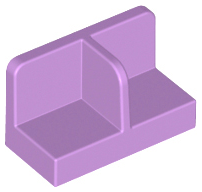 Panel 1 x 2 x 1 with Rounded Corners and Central Divider in Medium Lavender
