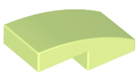 Brick Curved 2 x 1 No Studs [1/2 Bow] in Yellowish Green