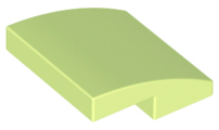 Brick Curved 2 x 2 x 2/3 in Yellowish Green