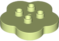 Duplo Flower 4 x 4 x 1 with 4 Top Studs in Yellowish Green