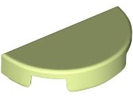 Tile Round 1 x 2 Half Circle in Yellowish Green