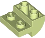 Brick Curved Inverted 2 x 2 with 1 x 2 Cutouts in Yellowish Green