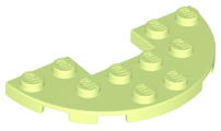 Plate Round Half 3 x 6 with 1 x 2 Cutout in Yellowish Green