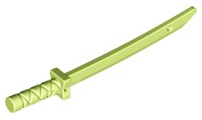 Weapon Sword / Katana / Shamshir with Capped Pommel [Square Guard] in Yellowish Green