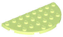 Plate Round Half 4 x 8 in Yellowish Green