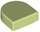 Tile Round 1 x 1 Half Circle in Yellowish Green