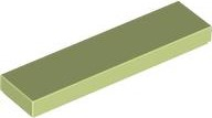 Tile 1 x 4 with Groove in Yellowish Green