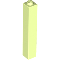 Brick 1 x 1 x 5 with Solid Stud in Yellowish Green