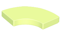 Tile 2 x 2 Curved, Macaroni in Yellowish Green