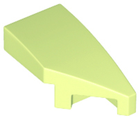 Brick Wedged, Curved 2 x 1 with Stud Notch Right in Yellowish Green