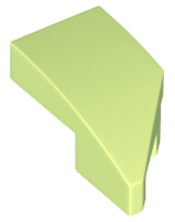 Brick Wedged, Curved 2 x 1 with Stud Notch Left in Yellowish Green