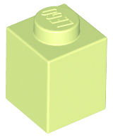 Brick 1 x 1 in Yellowish Green