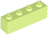 Brick 1 x 4 in Yellowish Green
