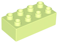 Duplo Brick 2 x 4 in Yellowish Green