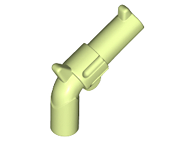 Weapon Gun / Pistol / Revolver Large Barrel, Long Grip in Yellowish Green