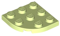 Plate Round Corner 3 x 3 in Yellowish Green