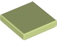 Tile 2 x 2 with Groove in Yellowish Green