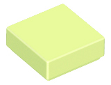 Tile 1 x 1 with Groove in Yellowish Green
