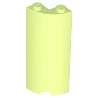 Cylinder Quarter 2 x 2 x 5 (Wall) in Yellowish Green