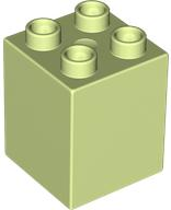 Duplo Brick 2 x 2 x 2 in Yellowish Green
