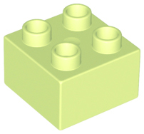 Duplo Brick 2 x 2 in Yellowish Green
