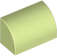Brick Curved 1 x 2 x 1 No Studs in Yellowish Green