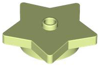 Plate Special 5-Point Star 4 x 4 2/3 with One Stud in Yellowish Green
