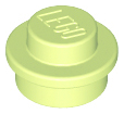 Plate Round 1 x 1 with Solid Stud in Yellowish Green