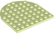 Plate 8 x 8 with Rounded End in Yellowish Green