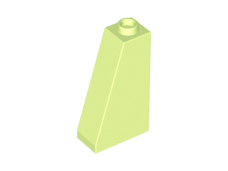 Brick Sloped 75° 2 x 1 x 3 with Hollow Stud in Yellowish Green