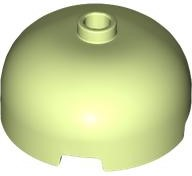 Brick Round 3 x 3 Dome with Center Stud in Yellowish Green