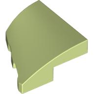 Brick Wedged, Curved 2 x 2 with Stud Notch Right in Yellowish Green
