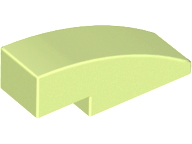 Brick Curved 3 x 1 No Studs in Yellowish Green