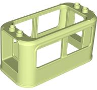 Duplo Train Passenger Cabin 4 x 8 x 3 1/2 in Yellowish Green