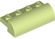Brick Curved 2 x 4 x 1 in Yellowish Green