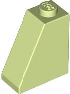 Brick Sloped 65° 2 x 1 x 2 in Yellowish Green