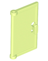 Door for Window Frame 1 x 4 x 3, Semicircular Handle Holes on Back in Yellowish Green
