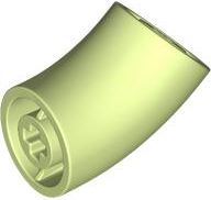 Brick Round 2 x 2 D. Tube with 45° Elbow and Axle Holes (Crossholes) at Each End [SHORT] in Yellowish Green