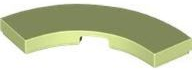 Tile 3 x 3 Curved, Macaroni in Yellowish Green