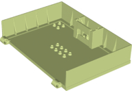 Plate Special Book 11 x 16 with 2 x 4 Container, 2 x 4 Studs on Edge, Hole in Yellowish Green