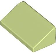 Brick Sloped 30° 1 x 2 x 2/3 in Yellowish Green